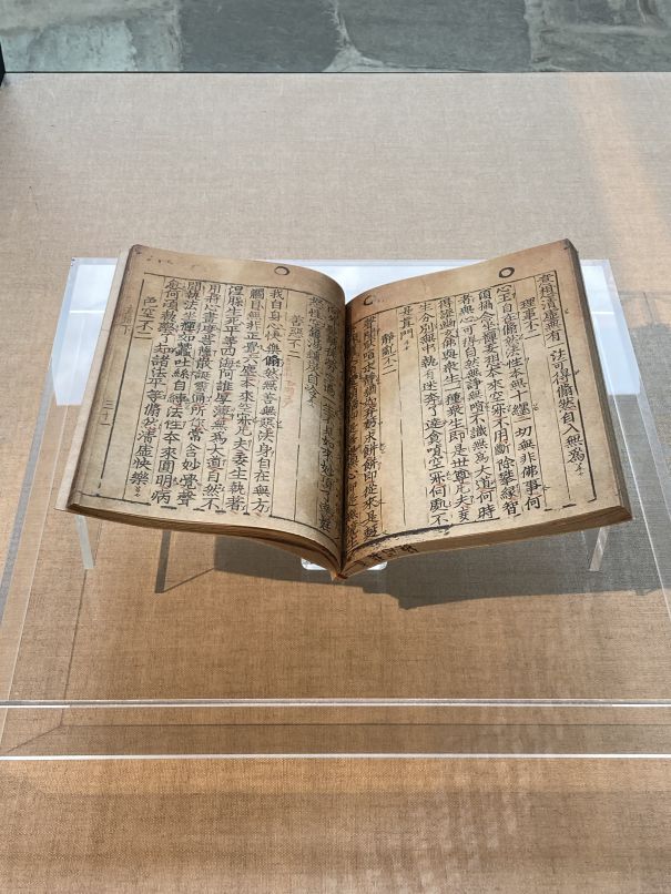 Bild vergrössern: Aufgeklapptes altes Buch mit Schriftzeichen